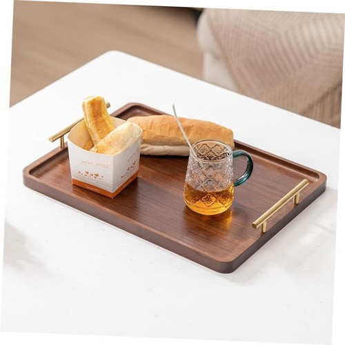 Bamboo serving tray with gold - bamboo,